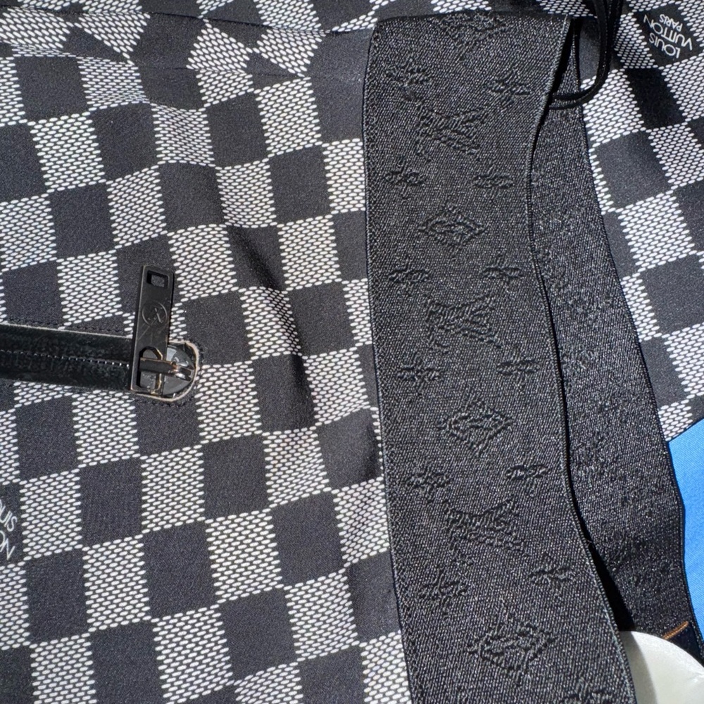 Louis Vuitton Black and Gray Checkered Leggings